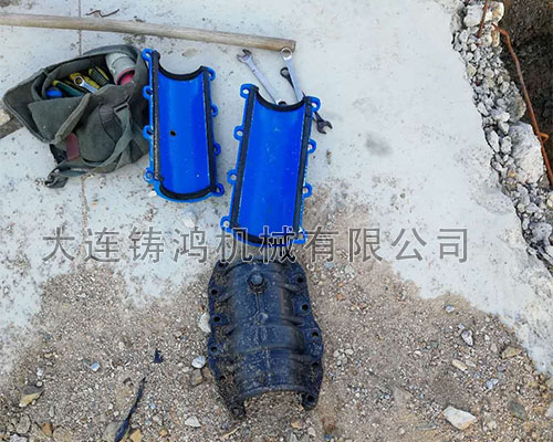 山东青岛铸铁管修补实例